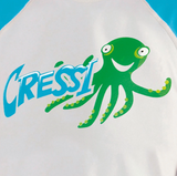 Cressi logo with a green octopus on a white background