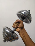 Chrome Dumbell Set 10KG Adjustable + - Arcade Sports