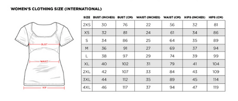 Usa pro sports 2024 bra size guide